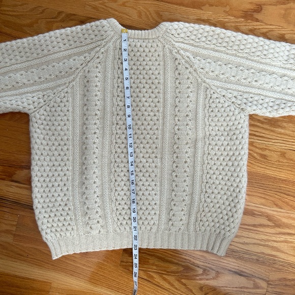 Cream Cable Knit Wool Sweater - Picture 6 of 8